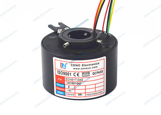 4 mạch Vòng trượt tín hiệu 600 vòng / phút 17mm xuyên lỗ cho ứng dụng công nghiệp