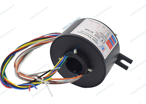 10 mạch 10A bộ sưu tập điện vòng trượt xoay với lỗ thông qua cho công nghiệp