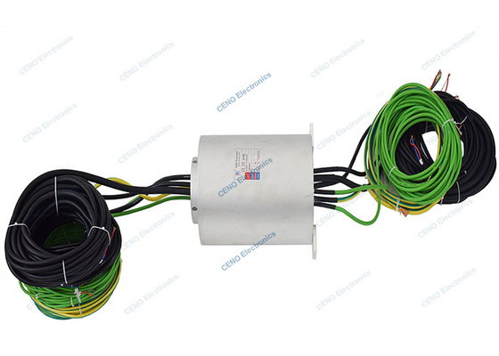 Các dây chắn IP67 chống nước Nhẫn trượt với tín hiệu Ethernet Kết nối điện xoay Diameter bên trong Ø50mm